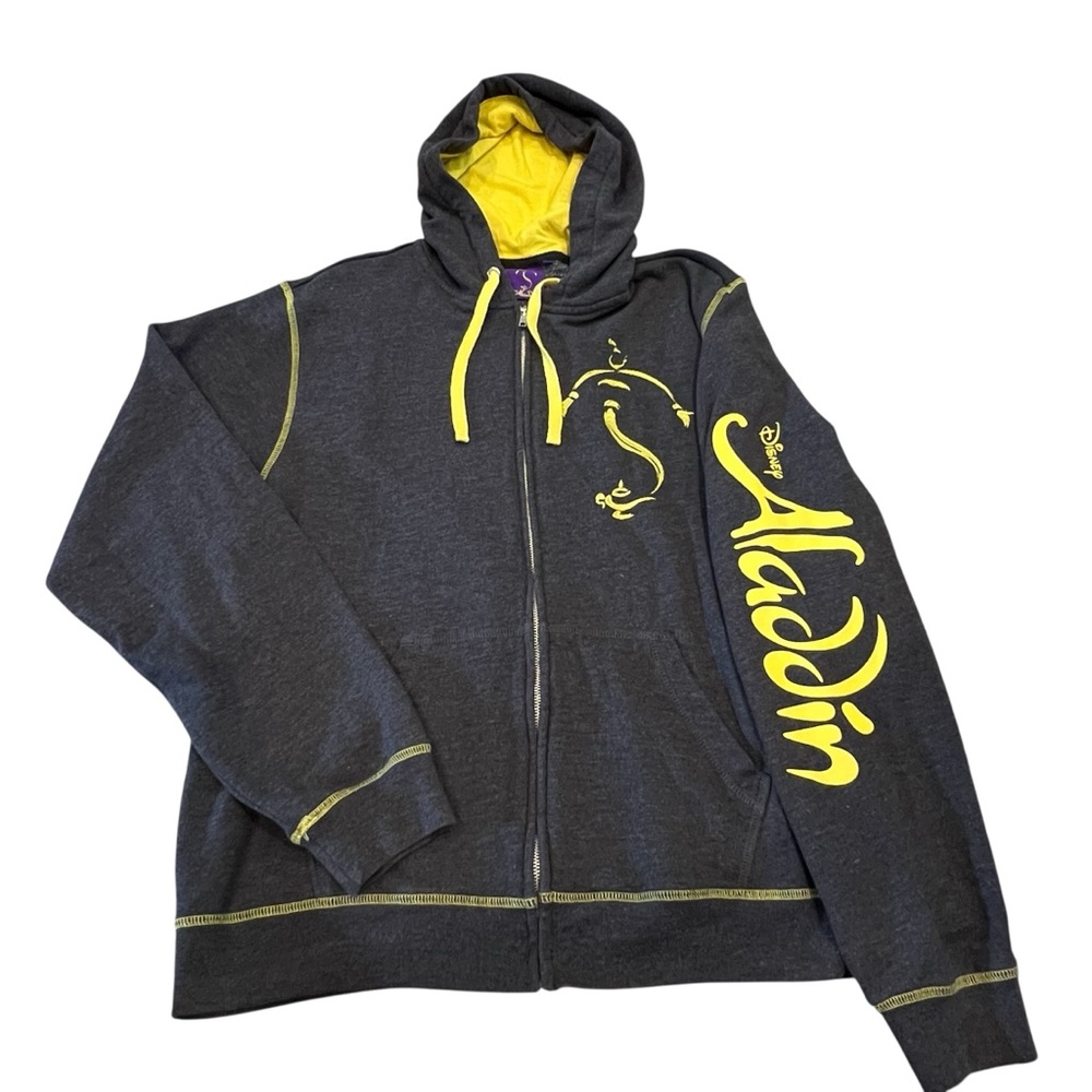 Disney Aladdin Broadway Zip Up Sweatshirt Hoodie Size Large Genie Sweatshirt